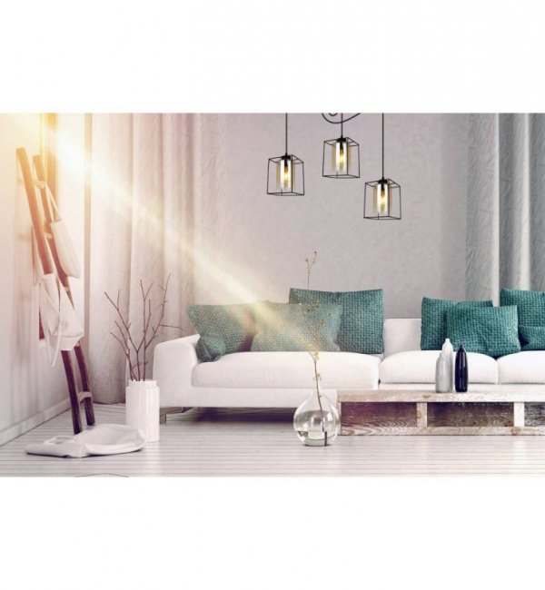 Lampa wisząca ze szklanymi kloszami - SPIDER HELLA CAGE 2365/3/M LIGHT HOME