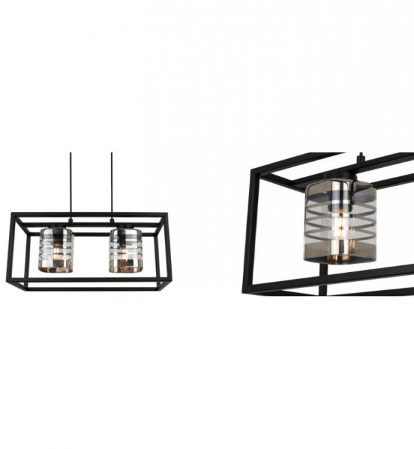Lampa wisząca ze szklanymi kloszami - HELIX CAGE 2370/2 LIGHT HOME