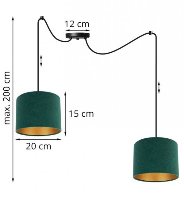Lampa wisząca z abażurami - SPIDER MEDIOLAN 2360/2 LIGHT HOME