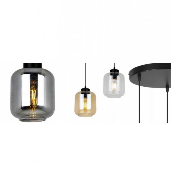 Lampa wisząca ze szklanymi kloszami - NOVALJA 2395/3OW/MIX LIGHT HOME