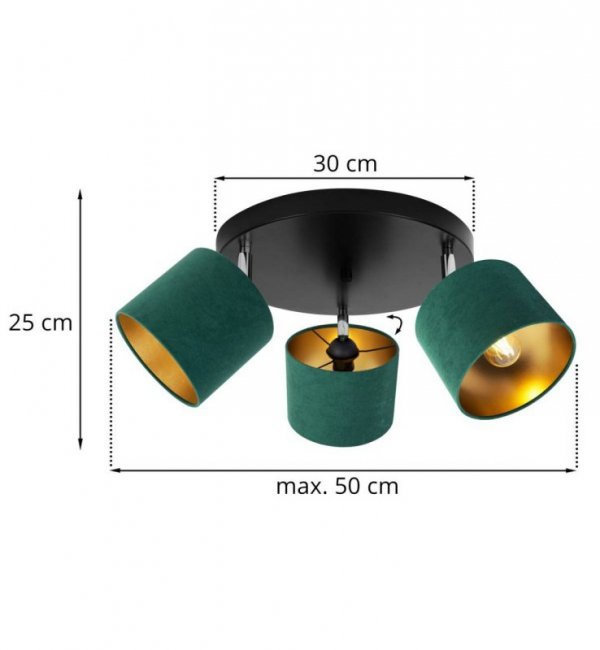 LAMPA SUFITOWA PLAFON WELUROWE ABAŻURY ZŁOTY ŚRODEK LIGHT HOME MEDIOLAN