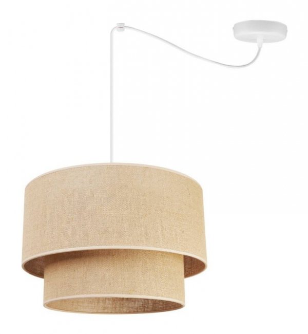 Regulowana lampa wisząca typu pająk, abażur juta typu tort beżowy, 40 cm, E27 LIGHT HOME