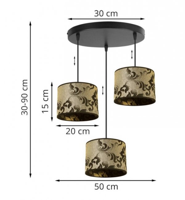 Lampa wisząca z abażurami - WERONA 2401/20/3OW LIGHT HOME