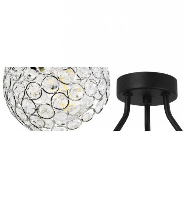 Lampa sufitowa Crystal, trzy klosze, metal, srebrna, nowoczesna LIGHT HOME