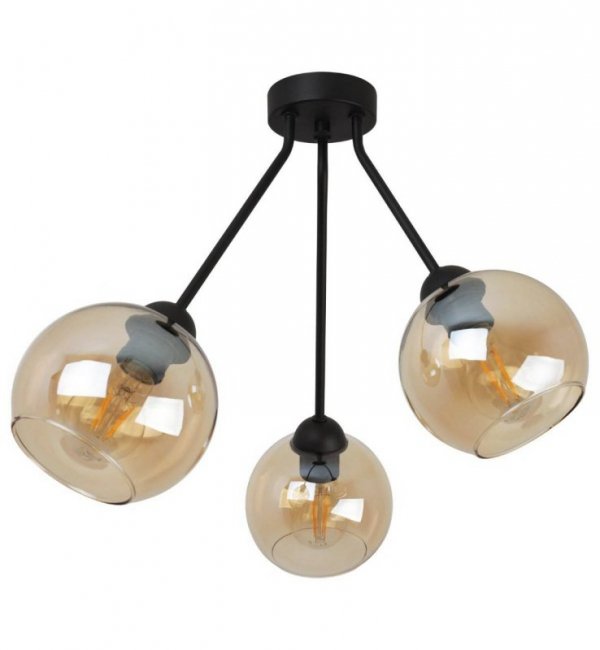 Lampa sufitowa TRIO HAGA, trzy klosze, podsufitka, metalowa konstrukcja, szkło LIGHT HOME