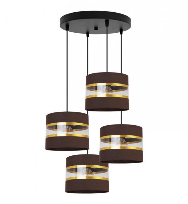 Lampa wisząca Elegance Gold, 4 abażury, regulacja wysokości, podsufitka, metal LIGHT HOME