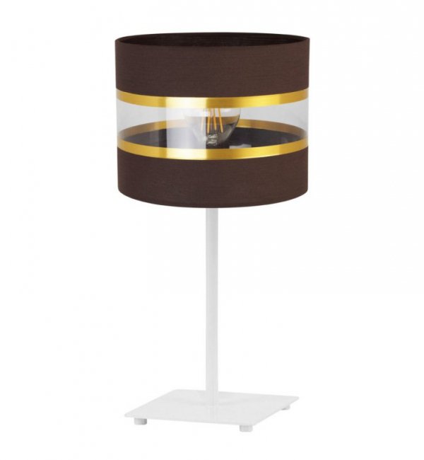 Lampa nocna Elegance Gold, abażur, metalowa konstrukcja, E27 LIGHT HOME