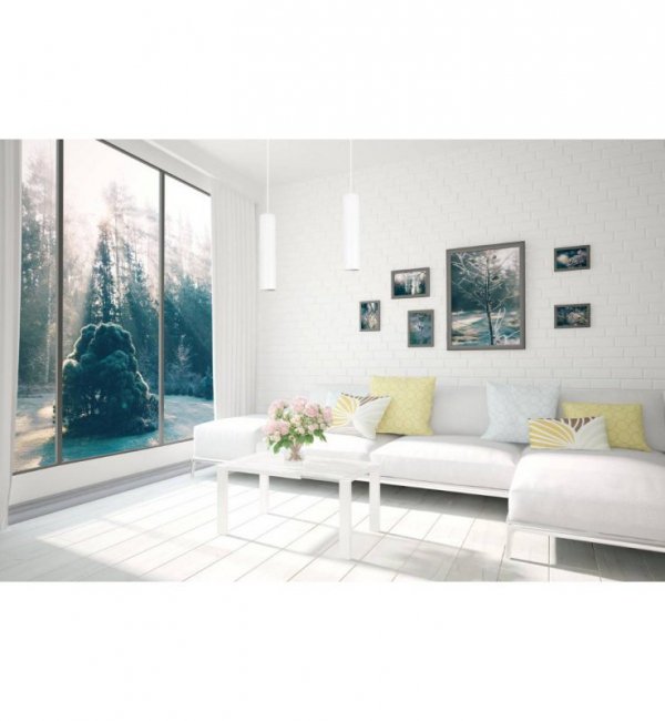 Lampa wisząca na szerokiej prostokątnej listwie 40 cm, 2 podłużne wąskie klosze metalowe tuba 6 cm, GU10 LIGHT HOME
