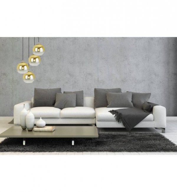Lampa wisząca na okrągłej podsufitce 30 cm, 4 klosze szklane złote kule 20 cm, E27 LIGHT HOME