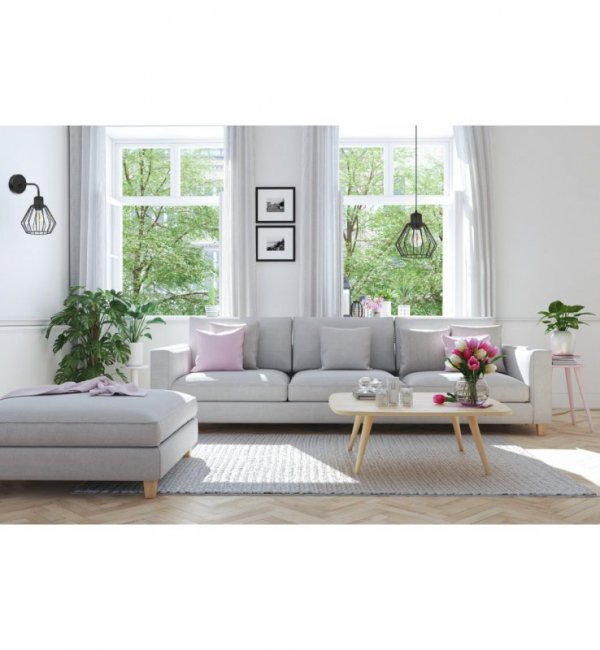 Kinkiet ścienny na zaokrąglonym ramieniu, klosz druciany metalowy czarny 18 cm z czarnym wykończeniem, E27 LIGHT HOME