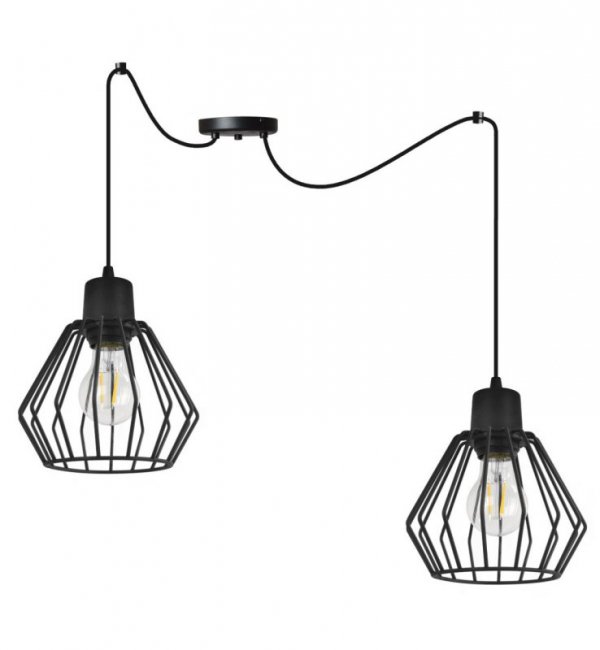 Industrialna lampa wisząca NUVOLA, dwa źródła światła, regulacja, E27 LIGHT HOME