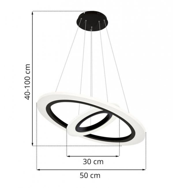 Designerska lampa LED COSMO, biało-czarna, energooszczędna, regulowana, wbudowany LED