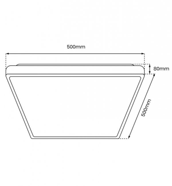 Plafon minimalistyczny, nowoczesny, QUADRO BLACK, z pilotem LIGHT HOME