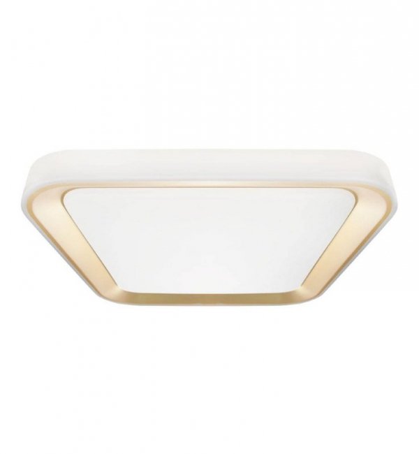 Lampa plafon LED QUADRO, zintegrowana ze światłem LED, pilot w zestawie, biało - złota LIGHT HOME