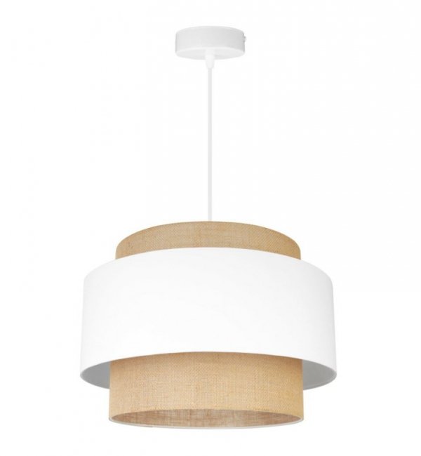 Stylowa, wisząca lampa BOHO, podwójny abażur, juta, regulacja wysokości, E27 LIGHT HOME