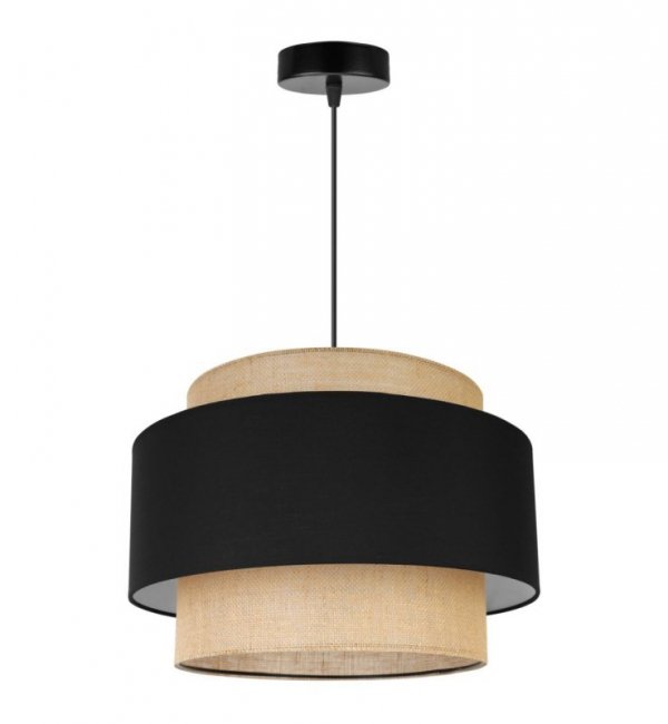 Stylowa, wisząca lampa BOHO, podwójny abażur, juta, regulacja wysokości, E27 LIGHT HOME