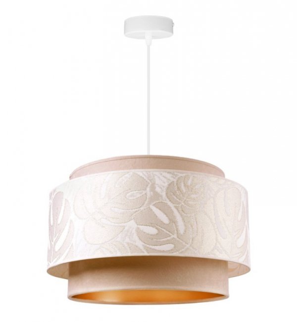 Lampa Sufitowa Wisząca Żyrandol z Kremowym Abażurem Do Salonu 45 Cm E27 WERONA LIGHT HOME