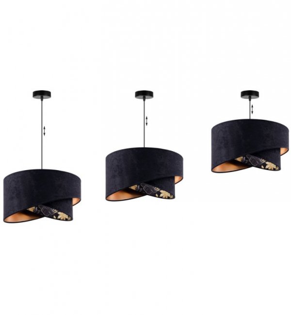Lampa Nowoczesna Wisząca Żyrandol Abażur Glamour MEDIOLAN E27 LIGHT HOME