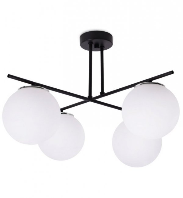 Lampa Sufitowa w Stylu Loft, Żyrandol Szklane Klosze Białe, E14 LIGHT HOME