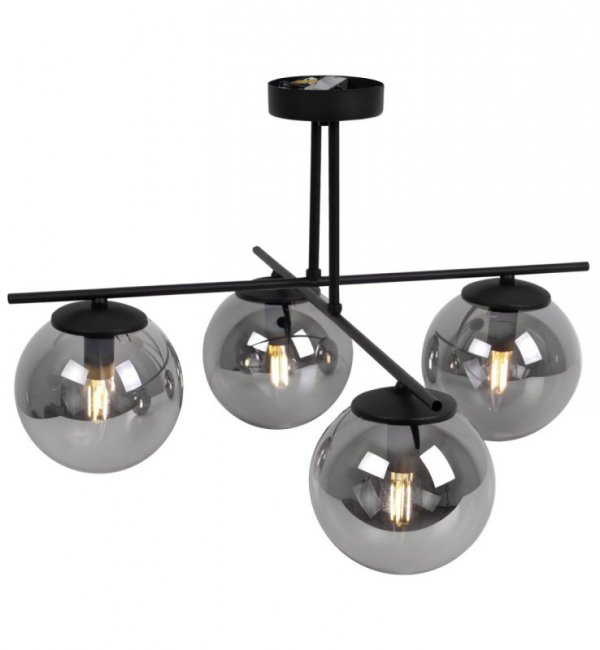 Lampa Sufitowa Żyrandol Czarny w Stylu Loft, Grafitowe Klosze, E14 LIGHT HOME