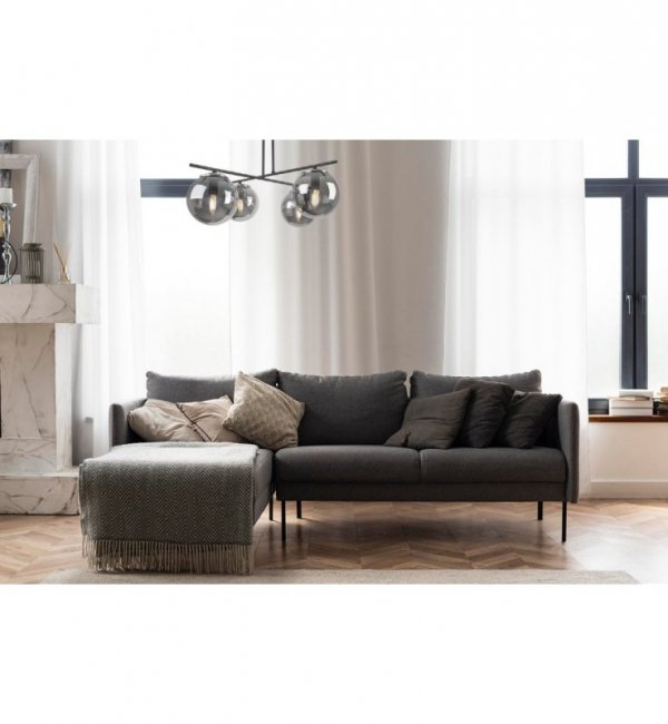 Lampa Sufitowa w Stylu Loft, Żyrandol Szklane Klosze Grafitowe, E14 LIGHT HOME