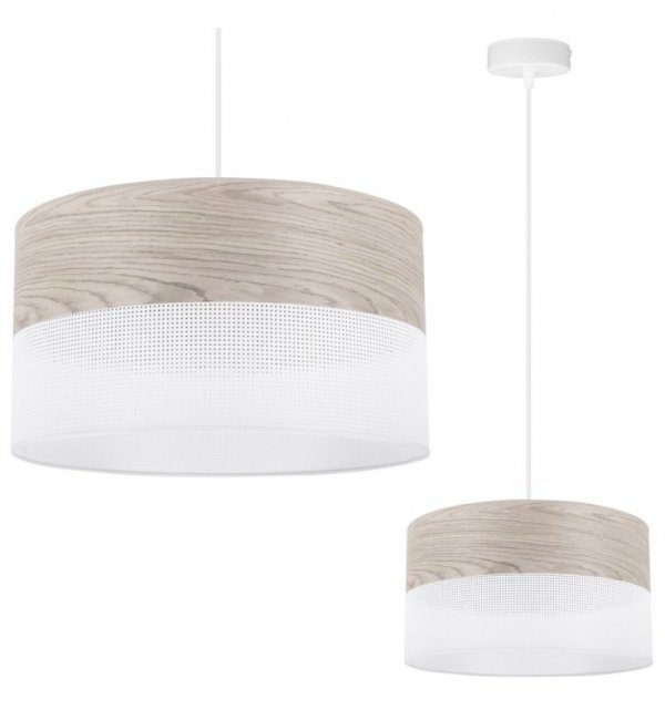 Lampa sufitowa WOOD, nowoczesny abażur z drewnianą okleiną, 30cm