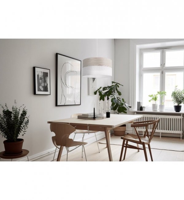 Lampa sufitowa WOOD, nowoczesny abażur z drewnianą okleiną, 30cm