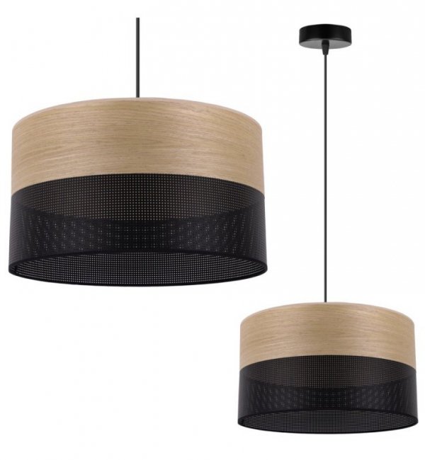 Lampa wisząca WOOD, elegancki żyrandol do jadalni i salonu, E27