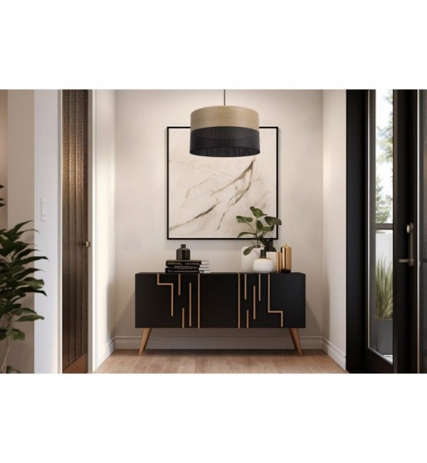 Lampa wisząca WOOD, elegancki żyrandol do jadalni i salonu, E27