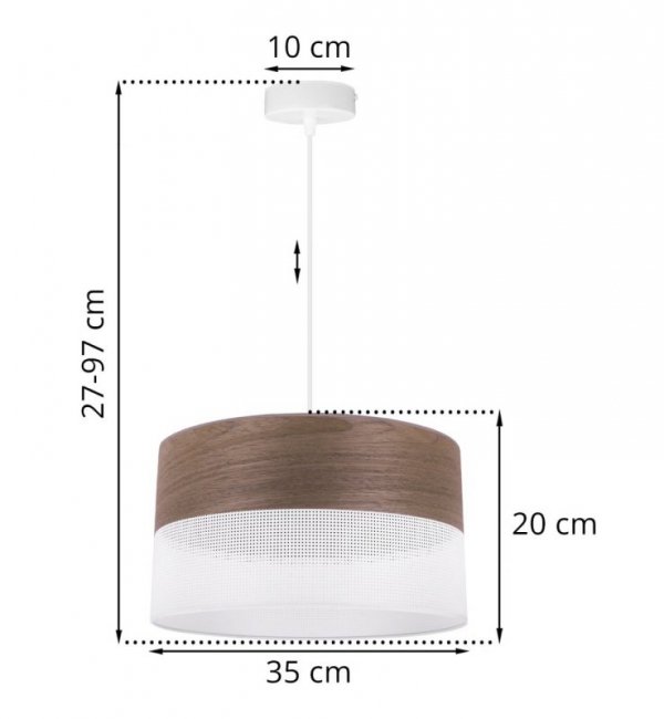 Lampa sufitowa WOOD, 35cm, nowoczesny abażur do sypialni i salonu