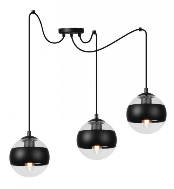 Lampa sufitowa TOLEDO, pająk, loft, do salonu i sypialni, trzy klosze kule, E14