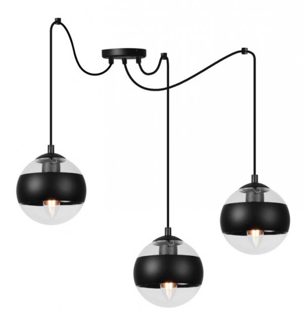 Lampa sufitowa TOLEDO, pająk, loft, do salonu i sypialni, trzy klosze kule, E14