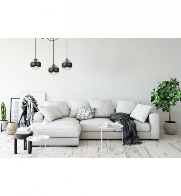 Lampa sufitowa TOLEDO, pająk, loft, do salonu i sypialni, trzy klosze kule, E14
