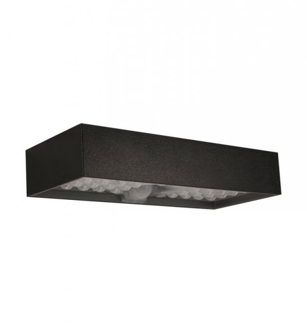 Lampa solarna ogrodowa BRICK, czarny kinkiet, natynkowy, loft, czujnik zmierzchu i ruchu, LED