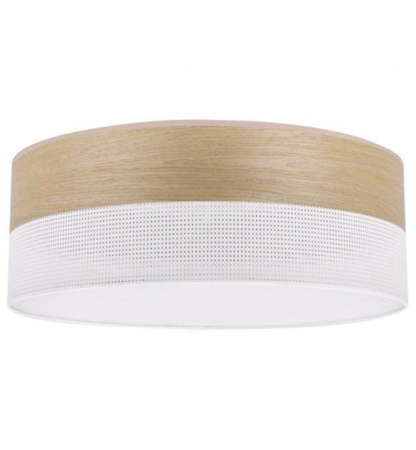Lampa typu plafon z abażurem WOOD, sufitowa, 40cm, złocisty fornir dębowy