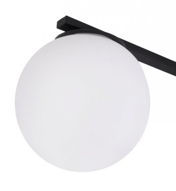 Lampa sufitowa plafon ALTA, czarna, białe klosze, nowoczesna, eklektyczna, do salonu, 2xE14