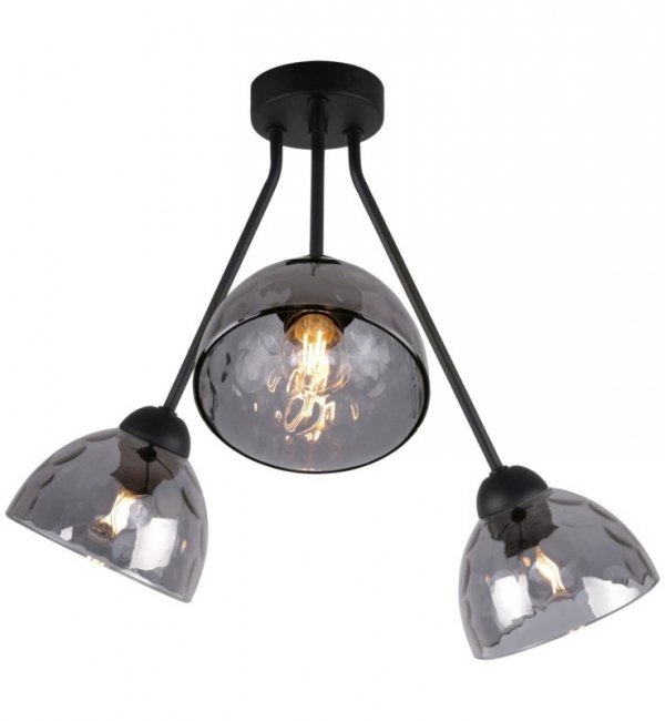 Lampa sufitowa potrójna VENICE, żyrandol, grafitowa, czarna konstrukcja loft, do salonu