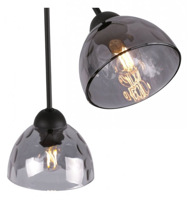 Lampa sufitowa potrójna VENICE, żyrandol, grafitowa, czarna konstrukcja loft, do salonu