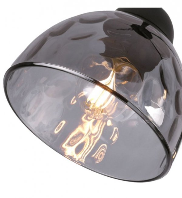 Lampa wisząca VENICE, sufitowa, okrągła czarna listwa, grafitowe szkło, nad stół, misa, E27