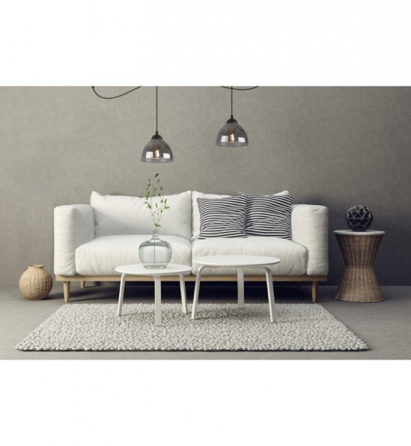 Lampa wisząca VENICE, sufitowa, pojedyncza, czarny pająk loft, grafitowe szkło, misa, E27