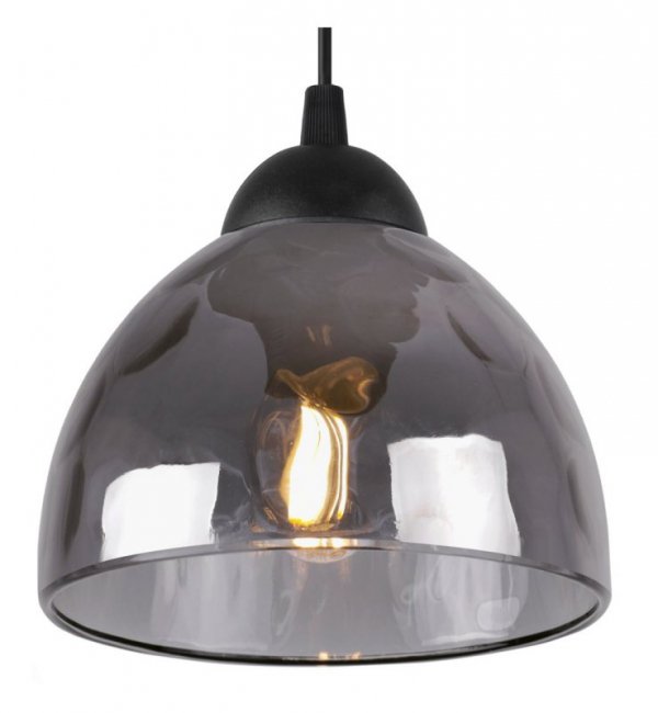 Lampa wisząca VENICE, sufitowa, pojedyncza, czarny pająk loft, grafitowe szkło, misa, E27