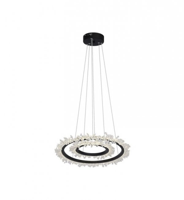 Lampa wisząca sufitowa żyrandol LED FROZEN, w kolorze czarnym, do jadalni