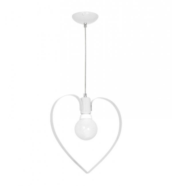 Lampa wisząca sufitowa serce żyrandol AMORE, biały, do sypialni i pokoju