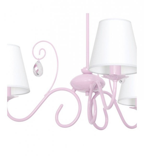 Lampa wisząca sufitowa żyrandol SARA, w kolorze różowym, do dziecięcej sypialni
