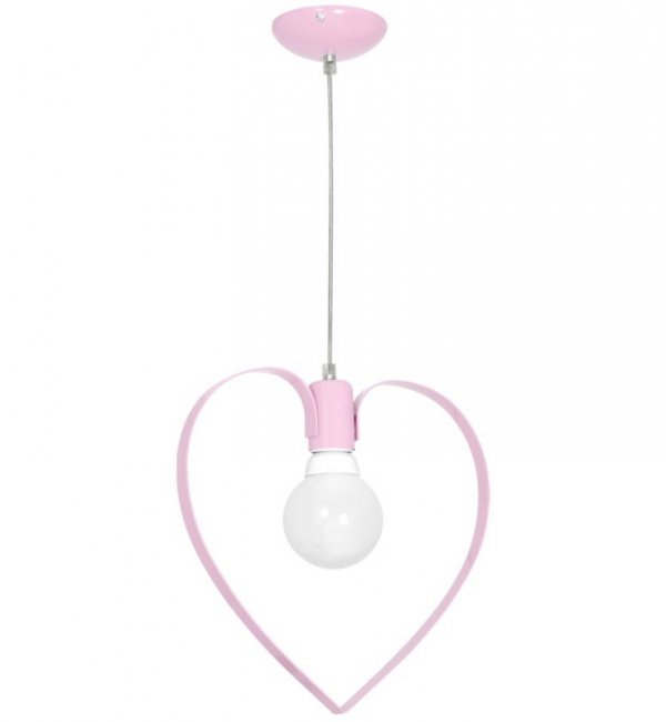 Lampa wisząca sufitowa serce AMORE, różowa, loft, do sypialni, pojedyncza