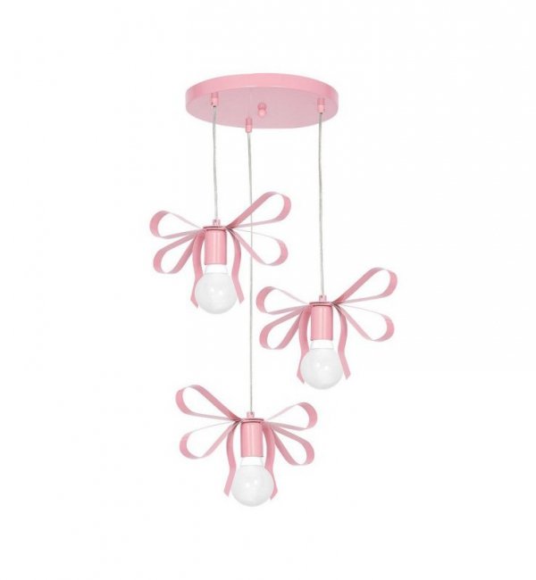 Lampa wisząca sufitowa dziecięca EMMA, w kolorze różowym, do sypialni, potrójna