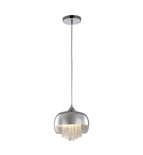 Lampa wisząca sufitowa żyrandol LUNA, kolor chrom, glamour, pojedyncza