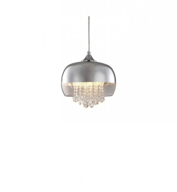 Lampa wisząca sufitowa żyrandol LUNA, kolor chrom, glamour, pojedyncza