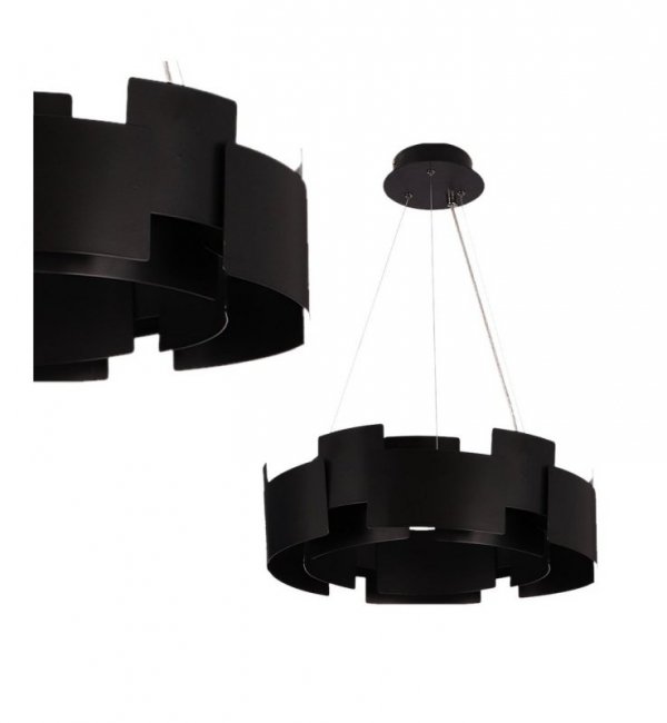 Lampa wisząca sufitowa żyrandol LED TORINO, w kolorze czarnym, do jadalni i salonu