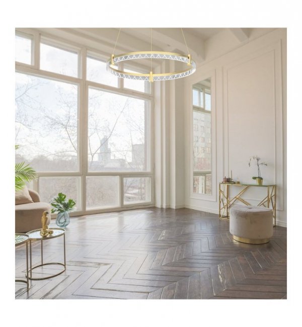 Lampa wisząca sufitowa żyrandol LED ELEGANCE, w kolorze złotym, glamour
